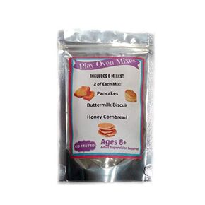 Children's Easy to Bake Oven Mixes Play Toy Real 6 Mix Super Pack Refill Kit Honey Cornbread Buttermilk Biscuits Pancakes Flapjacks Ultimate Set Cooking Baking Supplies Net Wt 4.8 oz