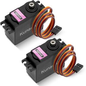 2PCS MG996R Servo Motor High Speed ​​Gear RC Servo 55G Metal Gear Torque Digital Servos مقاوم للماء لـ Futaba JR RC Car Airplane Boat (180 °)