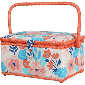 SINGER 40355 Sewing Basket with Removable Storage Tray, Floral Print