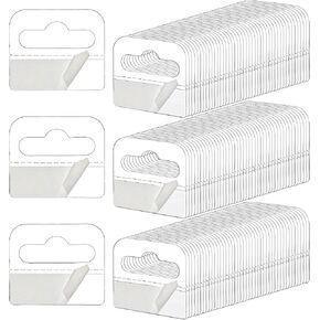 Hiceeden 800 Pcs Clear Slot Hole Hanging Tabs, 1-8/10" ×1-3/5" Plastic Self Adhesive Hanging Tags, Heavy Duty Sticky Hang Tabs Hanger for Retail Store Display