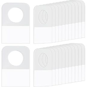 300Pcs Self Adhesive Hanging Tabs Clear Plastic Folding Hanging Tags Round Hole Sticky Hang Tags for Store Retail Small Items Hanging Display Clear Hanger Tags