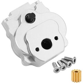 CNC Aluminium 13: 1 صندوق تروس الإرسال الكامل لـ 1/18 RC Crawler Redcat Ascent-18 Stock Part (Silver)