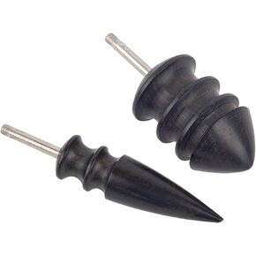 Framendino, Leather Burnished Bits for Rotary Tools Pointed Tip Multi Grooved Burnishing Tips Clean Edge Slicker Wood Head on Leathercraft Projects (2 Pack)
