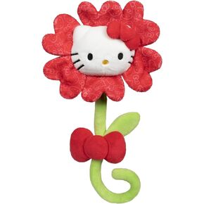 Hello Kitty و Friends 14 بوصة Hello Kitty Red Plush Valentine Flower مع ساق قابلة للانحناء - عبوة قابلة للهدية - مرخص رسميًا - الأعمار 6+