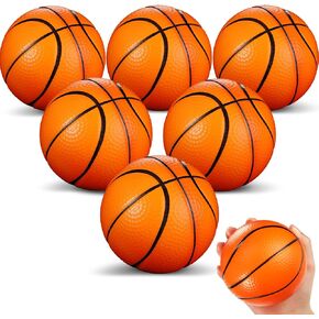 6 PCS 5 '' Mini Foam Basketing Callballs for Kids Ovens Orange Squeeze Ball Safe Pool Pool Beach Bucketball for Indoor الطوق الصغير لعبة رياضية نطاطية هادئة