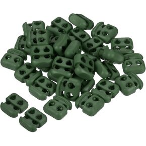 PATIKIL Cord Locks, 100 Pack Oval Spring Toggle Stopper for Drawstring Bag Shoelaces, Dark Green