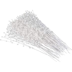 Sewroro 100Pcs White Pearl Sticks Beaded String for Crafts Bridal Wedding Pearl Bouquet for DIY Garland Bridal Wedding Party Supplies Decoration