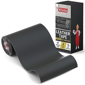 XFasten Dark Gray Leather Tape 3 x 60 inch Premium ColorMatch Tech Leather Repair Kit for Car Seat Couch Furniture | Non-Fraying Self Adhesive Leather Repair Patch for Furniture and Sofa