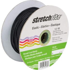 stretchrite 1n784blck stretchrite 144 ياردة أسود جولة مرنة التخزين المؤقت