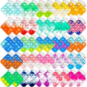 50pcs mini pop keykain simply silicone regring refort toys toys poppl popble rapp pop toys cearever react