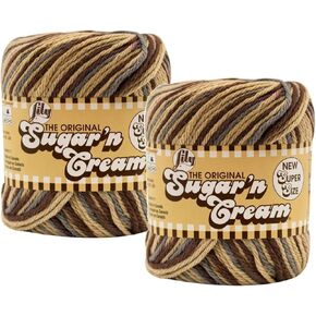 (Pack of 2) Lily Sugar'n Cream Yarn - Ombres Super Size-Earth Ombre