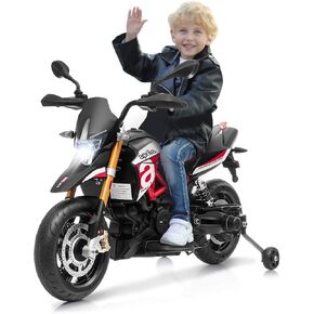 ركوب الدراجات النارية في Costzon 12V Kids ، ركوب الدراجات النارية Electric المرخصة على لعبة Toy W/Training Wheels ، تعليق الربيع ، مصابيح LED ، الأصوات والموسيقى ، MP3 ، دراجة ترابية تعمل بالبطارية للبنين والبنات ، الأحمر ، الأحمر