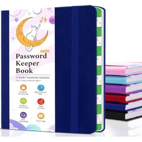 Small Password Book - Password Book with Alphabetical Tabs, Password Notebook Organizer for Website Login, Internet Address and Password Book(Dark Purple, 11.5 x 15.5 cm)
