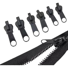 6Pcs Black Universal Instant Fix Zipper Repair Kit Replacement Zip Slider Teeth Rescue Replacement Pack Zippers Design Arts Buckles, Crafts and Sewing Practical and Popular Zippers