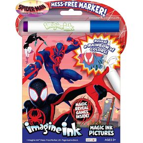 Marvel Spider-Man: Across The Spider-Verse 20-Page Imagine Ink, Mess Free Coloring Pad with Marker, Bendon 53820