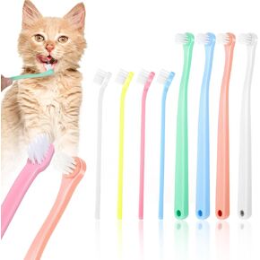 8pcs قطة الأسنان فرشاة فرشاة أسنان صغيرة الكلب مجموعة أسنان الكلب الفرش للكلاب الصغيرة إلى كبيرة الكلاب هريرة أسنان سفر محمولة ودية وسهلة الاستخدام