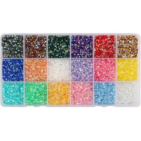 18 Colors 3mm Flat Back Jelly Rhinestones Colorful Resin Crystal AB Rhinestones for Crafts Nails Clothes Face Shoes Tumblers Decoration