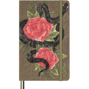 Moleskine Limited Edition Year of the Snake 2025 Notebook, Hard Cover, Large (5" x 8.25"), Ruled, Roses, 176 pages