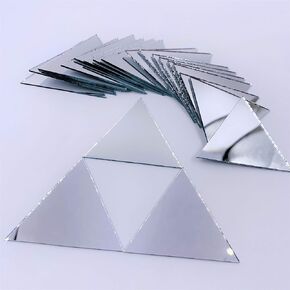 2 inch (50.8 mm) Triangle Mirror Mosaic Tile Craft Mirrors 50pcs (Silver)