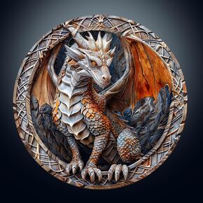 Wooden Puzzles for Adults, Wooden Flat Puzzles with 3D Visual Effect, Cave Dragon Puzzles, Birthday Gifts for Women Men (L-13.4 * 13.4in 300pcs)