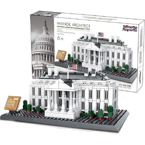 Liberty Imports White House Building Blocks Set, 770 Pieces Washington D.C. White House Famous Landmark Series - Architecture Bricks Toy Model for Kids and Adults