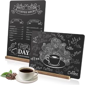 A4 (11.8'' x 8.4'') Size Chalkboard Sign,Small Black Chalkboard,Tabletop Chalk Board with Stand,Menu Message Decorative Sign,Tavern Writing Tablet