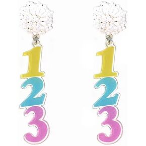 Student Teacher Dangle Earrings For Women Happy First Day Of School Acrylic Funny Letter Teacher Earrings For Back To School Gift
