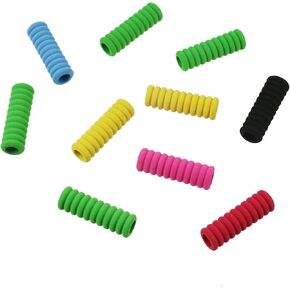 10 Pcs Foam Pencil Grips Pencil Holders of 11 Rings for Handwriting Writing, Assorted Colors 1.5 Inches Long Pencil Holder Grippers Soft Mechanical Pencil Holder Cushion for Relieving Fingers