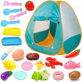 Kids Play Tent, Kids Play pop up Tent, Pop Up Tent for Kids, Kids Tents for Inside, Kids Tent with Toys, 21 pcs, for Kids Girls & Boys, Foldable Kids Tent, Kids Play Tent Indoor & Outdoor,