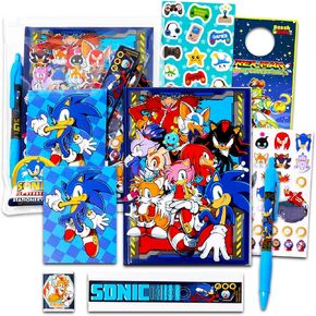 Sonic The Hedgehog Stationery Set for Kids - Bundle with Sonic Notebook, Notepad, Pen, Stickers, More Journal Set for Boys