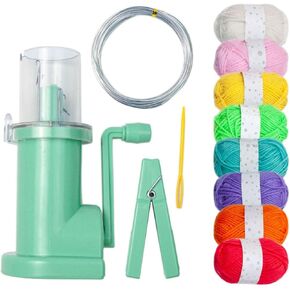 DYNWAVE Hand Knitting Machine Household Weaver Multicolor Yarn Knitting Tool Needle Thread Tools Set for DIY Crafts Sewing Crocheting, 8 Colors Yarn Set
