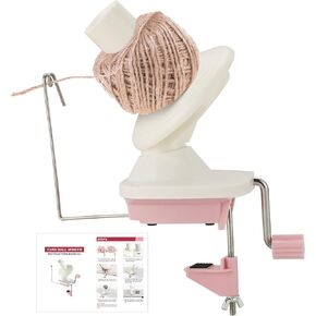 AMGSH Yarn Ball Winder Manual Winder Holder Hand-Operated Swift Yarn Fiber String Ball (Light Pink)