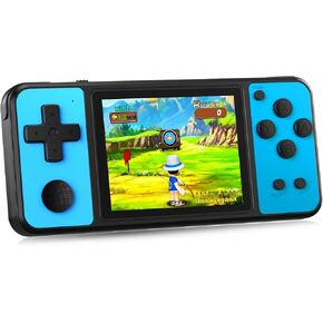 Beico 32 Bit Kids Handheld Games Preloaded 139 Video Games,Portable Electronic Toys with 3.0" IPS Screen Rechargeable Battery,Gaming System Birthday Gifts for Boys Girls Ages 4-12 (Blue)