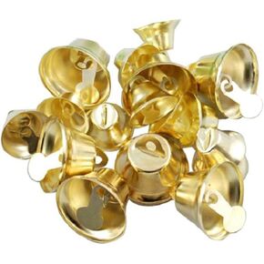 AmoSfun 100pcs Gold Liberty Bells Bells Jingle Jingle Mini Craft Bells Vintage Brass Brass for Christmas Wind Making (Diameter 14mm)