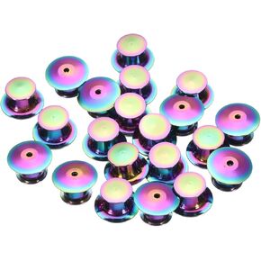 uxcell 10pcs Metal Pin Backs Spring Loaded Pin Keepers Locking Pin Keepers Locking Clasp for Brooch Tie Hat Badge, Colorful