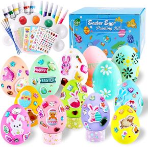 EasterEggs EasterBasket Stuffers - 30Pcs EasterEgg Decorating Kit, EasterGifts for Kids, EasterEggs Painting Kit for Hunts Activity EasterDecoration with 4 Stickers, DIY Egg Dye Coloring Kit