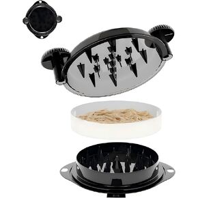 Chicken Shredder Meat Shredder Tool Twist Large - Chicken Breast Shredder Tool with Stainless Steel Spikes Shredding Tool for Shredded Chicken Beef Pork Kitchen Gadgets Essentials (Black&Black)
