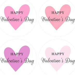 joycraft 120Pcs Valentine's Day Stickers, 2 Inches Happy Valentine's Day Stickers, 4 Styles Round Valentine Name Stickers, Love Valentine Gift Labels Stickers for Gift Wrap, Bags, DIY Craft