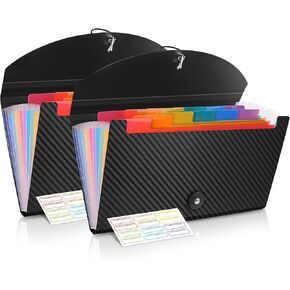 Receipt Organizer Cesil 13 Pockets Receipt Holder Small Accordion File Organizer Expanding File Folder Large Capacity Cards Ticket File Check Cards Bill Business Coupons Storage Case (2)
