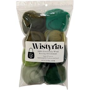 Wistyria Editions 60172 Wool Roving 12", .25 Ounce, 8-Pack