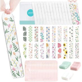 15 Pieces Acrylic Bookmark Blanks (3mm) Thicken Clear Acrylic Bookmarks with 20 Pcs Floral UV DTF Sticker, 15 Pcs Ribbon, Bookmark Making Kit Suitable for DIY Your Crafts Gifts