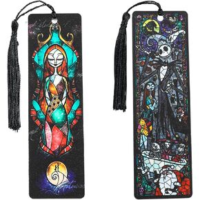The Nightmare Before Christmas Acrylic Bookmark Set, Unique Movie Character Bookmark with Tassel, Gift for Movie Fans and Reading Lovers (2pcs Bookmark 3)