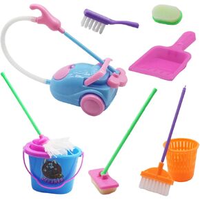 Doll House Accessories and Furniture Set, Miniature Bucket Doll Housework Cleaning Supplies Mini Dollhouse Accessories Dollhouse Furniture Decoration for 11.5 inch Doll (Doll House Cleaning)