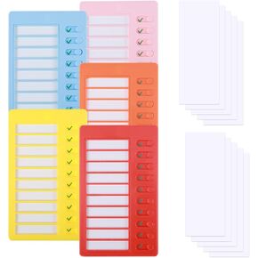 5Pcs Chores Chart for Multiple Kids, Sliding Routine Chart to Do List Chores Blank Checklist Task Board for Kids Adults, Daily Memo ADHD Tools Visual Schedule Reminder