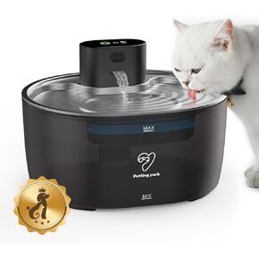 108oz/3.2L Cat Water Fountain Stainless Steel,Wireless Pet Water Fountain with Filter Replacement, Automatic Cat Water Dispenser with Motion Sensor, Ultra Quiet Pump, BPA-Free