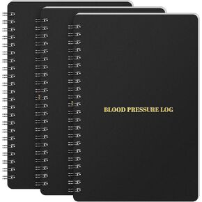 3 Pcs A5 Blood Pressure Log Book 8.3 x 5.5 Inch Spiral Blood Pressure Log Pressure Book for Daily Tracking Recording Heart Rate Medication at Home, 116 Pages