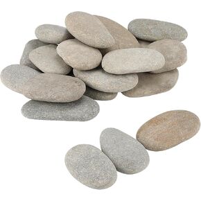 SHEUTSAN 20PCS 3-4 Inch River Painting Rocks, Flat Painting Stone, Crafts Rock Stones Bulk for DIY Project, Hand Crafts