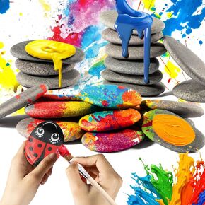5-7PCS Flat Painting Rocks - Paintable Rocks,Hand Picked River for Painting Supplies,Smooth Surface Stones DIY Flat Stones to Paint for Arts,Crafts,Decoration,DIY Project 2-3 in
