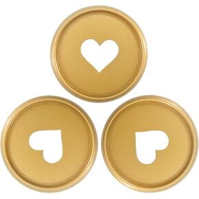 33pcs Expansion Discbound Notebook System Heart Plastic Discs Book Binding Disc Binder Rings Planner Accessories(Gold,1.25inch/32mm,33 Pieces)