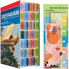 FAR/AIM 2025 pre Tabbed for Private Pilot (with No Book), Color-Coded & Laminated Index Tabs - Easy to Install, Removable, Tear-Resistant & Waterproof, Adhesive Labels of Paper